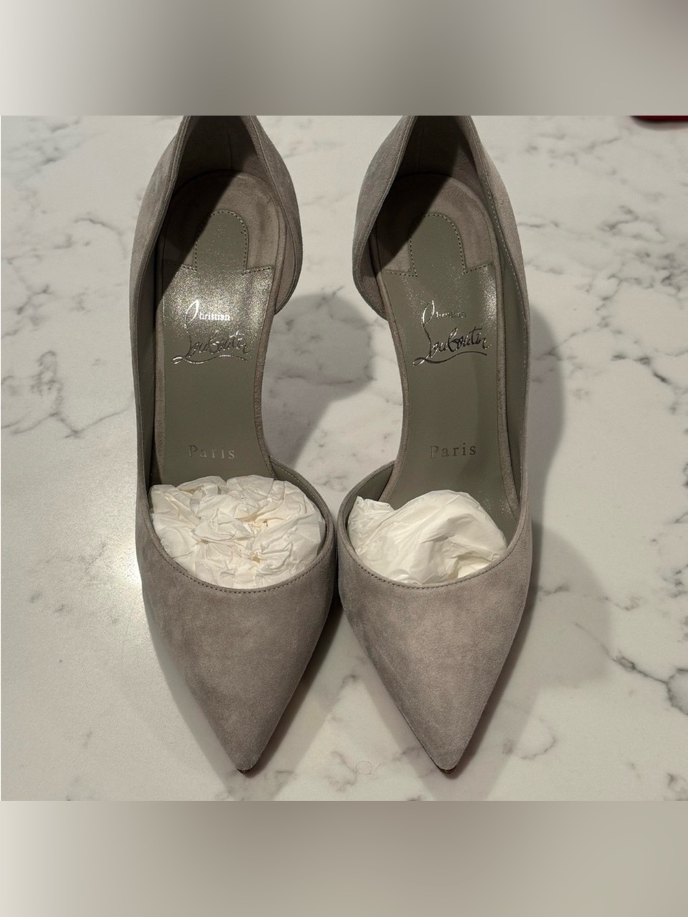 Christian Louboutin Grey Suede - Irizia  Sz 38/8 - Picture 2 of 5